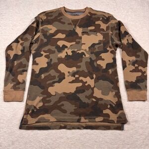 Stanley Mens Camouflage Waffle Knit Thermal Long Sleeve Shirt Pocket Size‎ M